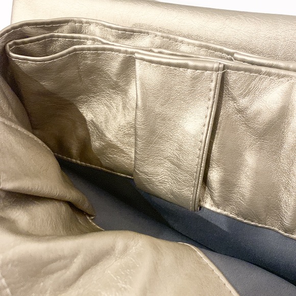 DKNY Faux Leather Metallic Champagne Curtains - Picture 4 of 4